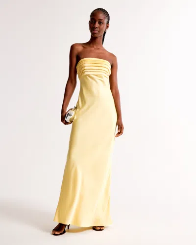 Abercrombie & Fitch The A&f Emerson Strapless Slim Maxi Dress In Yellow
