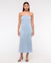 Abercrombie & Fitch The A&f Giselle Pleat Release Midi Dress In Blue