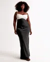 Abercrombie & Fitch The A&f Julia Slip Contrast Bodice Maxi Dress In Black
