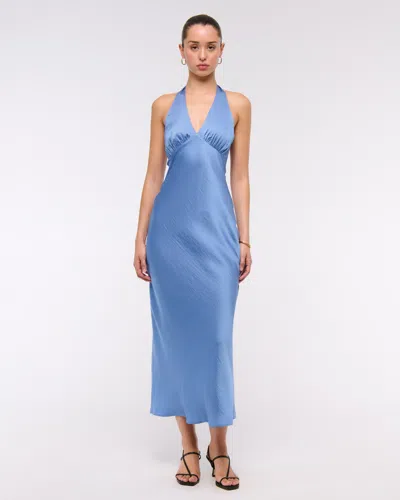 Abercrombie & Fitch The A&f Julia Slip Halter Maxi Dress In Blue
