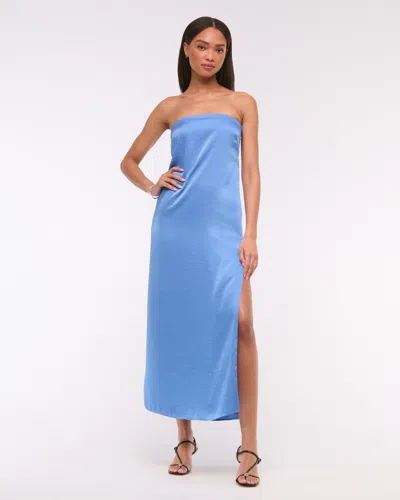 Abercrombie & Fitch The A&f Julia Strapless Slip Maxi Dress In Blue