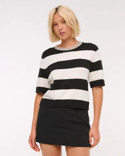 Abercrombie & Fitch The A&f Madeline Crew Sweater Tee In Black