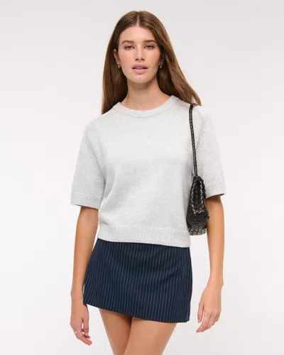Abercrombie & Fitch The A&f Madeline Crew Sweater Tee In Gray