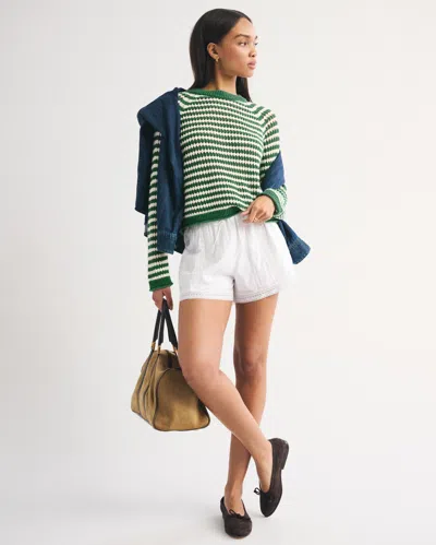 Abercrombie & Fitch The A&f Madeline Crochet-style Crew Sweater In Multi