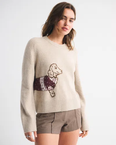 Abercrombie & Fitch The A&f Madeline Dog Crew Sweater In Brown