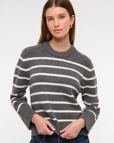 Abercrombie & Fitch The A&f Madeline Textural Crew Sweater In Gray