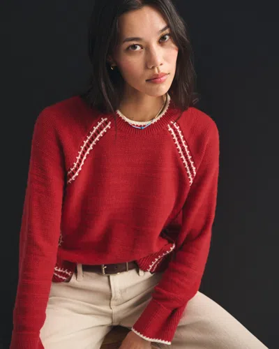 Abercrombie & Fitch The A&f Madeline Whipstitch Crew Sweater In Multi
