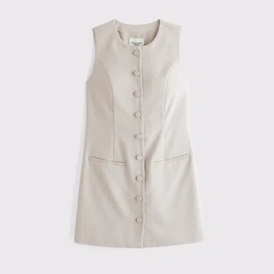 Abercrombie & Fitch The A&f Mara High-neck Vest Mini Dress In Gray