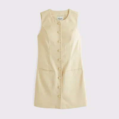 Abercrombie & Fitch The A&f Mara High-neck Vest Mini Dress In Yellow