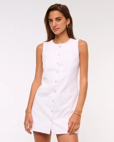 Abercrombie & Fitch The A&f Mara Linen-blend Mini Dress In White