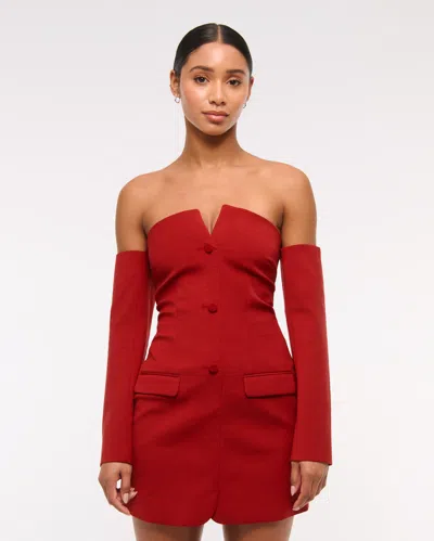 Abercrombie & Fitch The A&f Mara Off-the-shoulder Mini Dress In Red