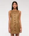 Abercrombie & Fitch The A&f Mara Vegan Suede Mini Dress In Brown