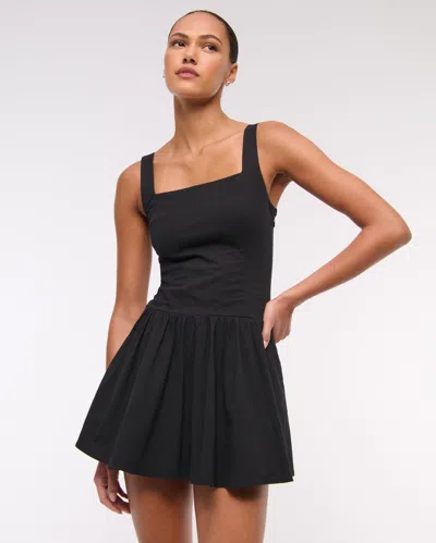Abercrombie & Fitch The A&f Mila Drop-waist Mini Dress In Black