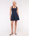 Abercrombie & Fitch The A&f Mila Squareneck Denim Mini Dress In Blue