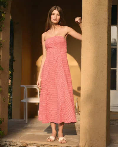 Abercrombie & Fitch The A&f Mila Strapless Midi Dress In Red