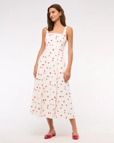 Abercrombie & Fitch The A&f Mila Stretch Midi Dress In Red