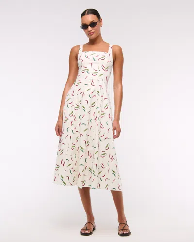 Abercrombie & Fitch The A&f Mila Stretch Midi Dress In White