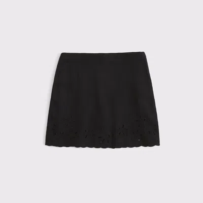 Abercrombie & Fitch The A&f Scarlett Linen-blend Mini Skort In Black