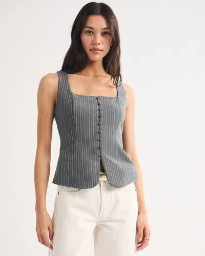 Abercrombie & Fitch Tie-back Structured Vest In Gray