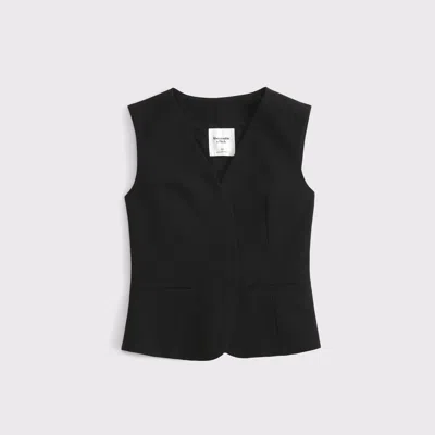 Abercrombie & Fitch Tie-back Suiting Vest In Black