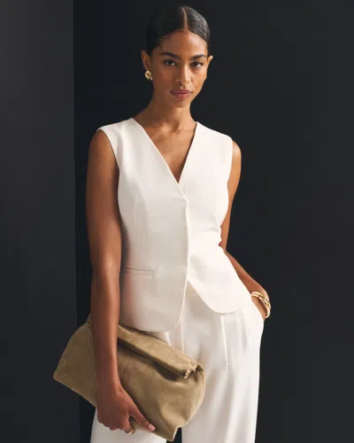 Abercrombie & Fitch Tie-back Suiting Vest In Cream