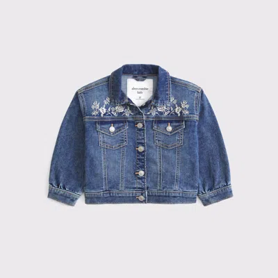 Abercrombie & Fitch Kids' Toddler Embroidered Denim Jacket In Blue