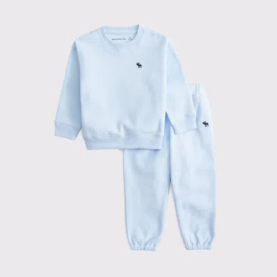 Abercrombie & Fitch Kids' Toddler Essential Icon Crew Sweatshirt Set In Blue