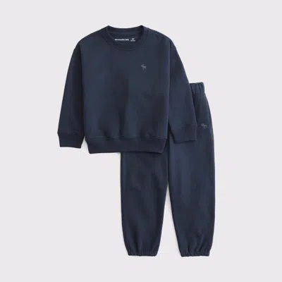 Abercrombie & Fitch Kids' Toddler Essential Icon Crew Sweatshirt Set In Blue