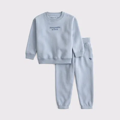 Abercrombie & Fitch Kids' Toddler Essential Logo Crew Sweatshirt Set In Gray