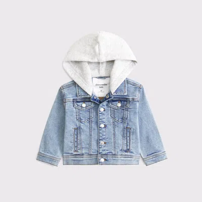 Abercrombie & Fitch Kids' Toddler Hooded Denim Jacket In Brown