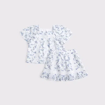 Abercrombie & Fitch Kids' Toddler Pleated Lace-trim Top And Skort Set In White
