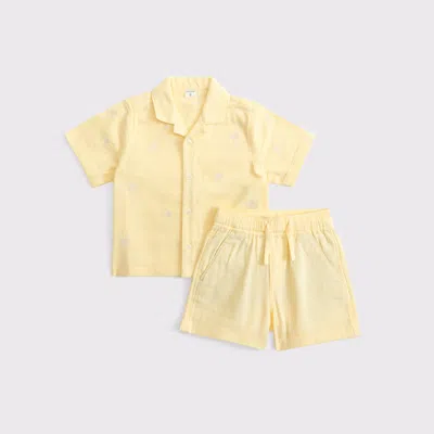 Abercrombie & Fitch Kids' Toddler Short-sleeve Shirt & Shorts Set In Yellow