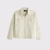 Abercrombie & Fitch Transitional Zip Shirt Jacket In White