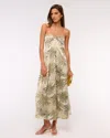 Abercrombie & Fitch Twist-front Flowy Maxi Dress In Green