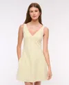 Abercrombie & Fitch V-neck Linen-blend Mini Dress