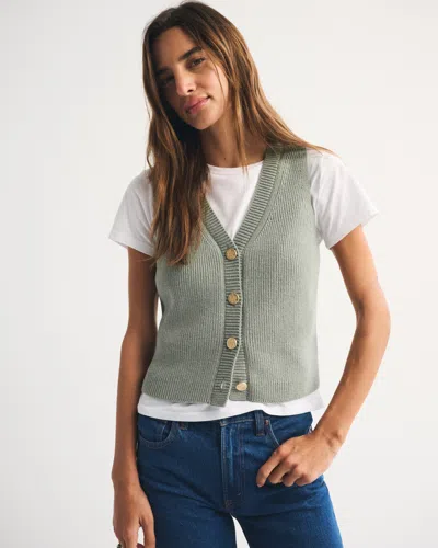 Abercrombie & Fitch V-neck Sweater Vest In Green