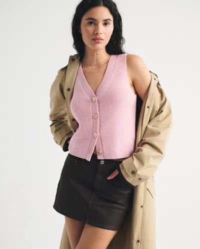 Abercrombie & Fitch V-neck Sweater Vest In Pink