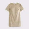 Abercrombie & Fitch Vegan Suede T-shirt Mini Dress In Brown