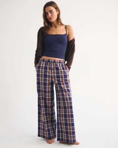Abercrombie & Fitch Wide Leg Lounge Pant In Blue