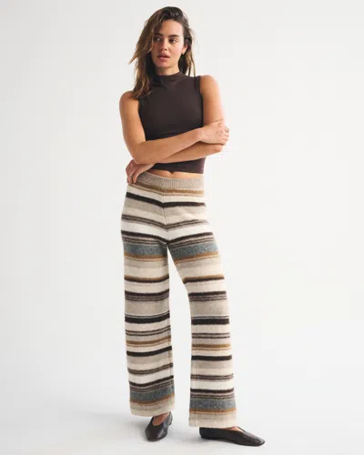 Abercrombie & Fitch Wide Leg Lounge Sweater Sweatpant In Brown