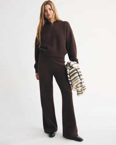 Abercrombie & Fitch Wide Leg Lounge Sweater Sweatpant In Brown