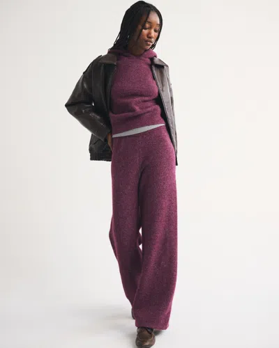 Abercrombie & Fitch Wide Leg Lounge Sweater Sweatpant In Purple