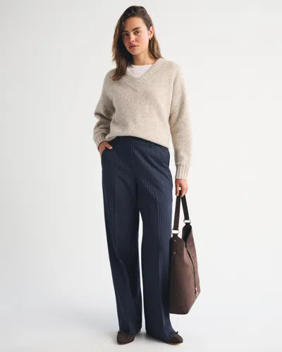 Abercrombie & Fitch Wide Leg Pull On Trouser In Blue