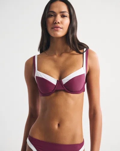 Abercrombie & Fitch Wide Strap Underwire Bikini Top In Purple