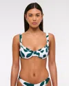 Abercrombie & Fitch Wide Strap Underwire Bikini Top In Green
