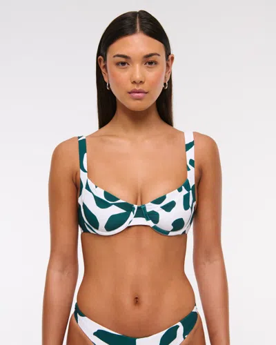 Abercrombie & Fitch Wide Strap Underwire Bikini Top In Green