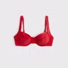 Abercrombie & Fitch Wide Strap Underwire Bikini Top In Red