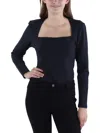 Abercrombie & Fitch Womens Thong Square Neck Bodysuit In Black