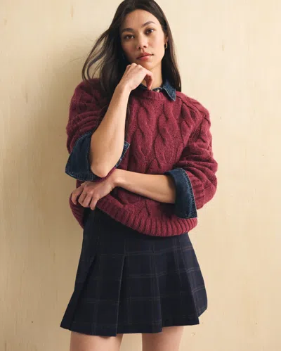 Abercrombie & Fitch Wool-blend Pleated Mini Skirt In Blue