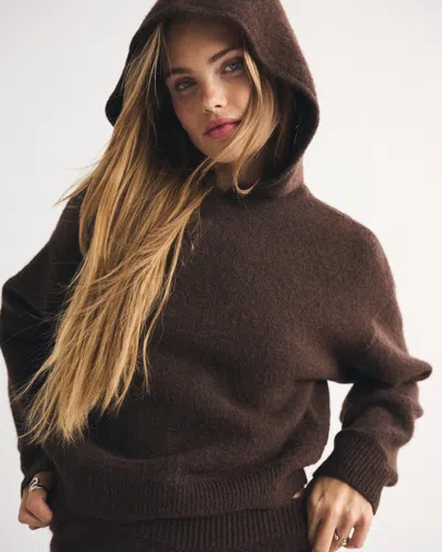 Abercrombie & Fitch Wool-blend Sweater Hoodie In Brown